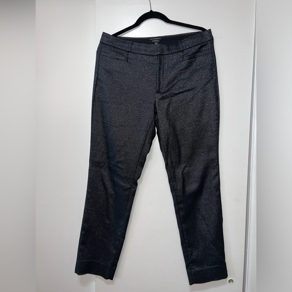 Banana Republic Curvy Sloan Metallic Plaid pants- Size 8